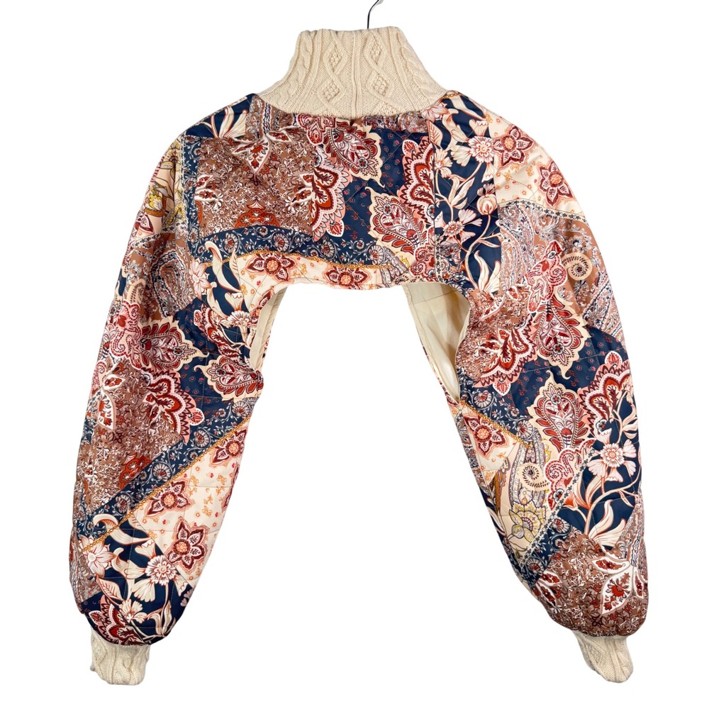 House of Harlow 1960 Quilted Patchwork shrug Bolero Jacket boho paisley sz OS - Picture 2 of 7